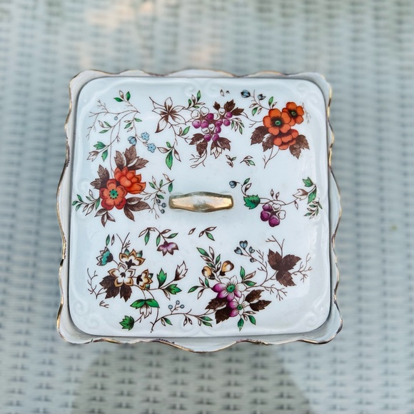 Vintage EW Japan Autumn glory jewelry dish fine China - Picture 4 of 10